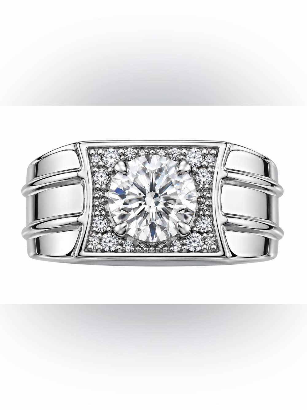 Stunning 2.0 carat‎ Moissanite diamond Unisex ring 10